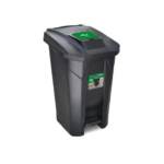 LIXEIRA C/ PEDAL E RODA PRETA 120 LT